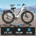 thumbnail image 3 of ANCHEER Electric Bike for Adults, 750W Ebike, 28MPH 60Miles Electric Mountain Bike, 26" Fat Tire Electric Bicycle with 48V 15AH Battery, Rear Rack, Lockable Suspension Fork,7 Speed, UL2849, 3 of 11