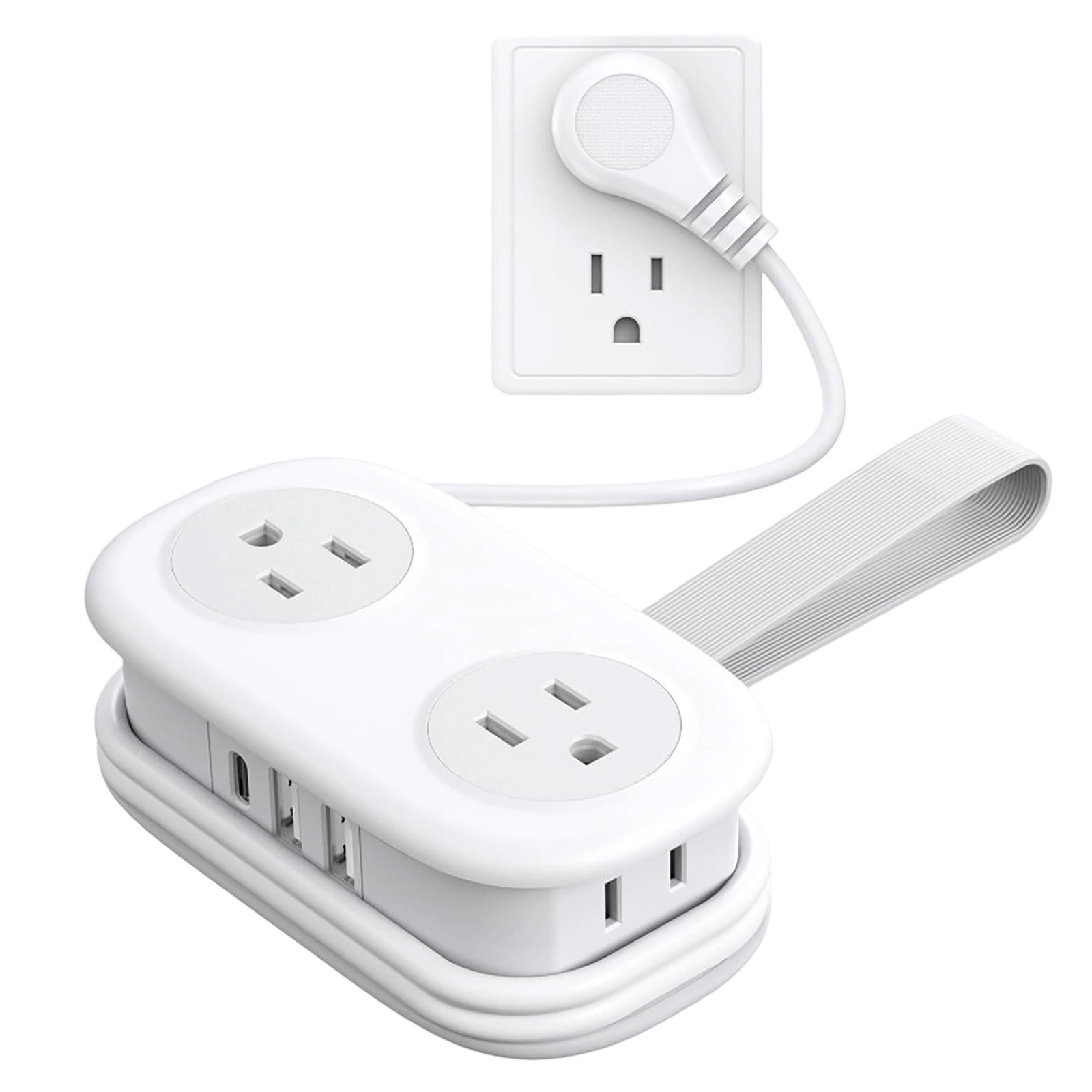 7 In One Power Strip Travel Power Strip With 4 AC USB Ports Extension Cord For Home College Dorm Electrical Tool
