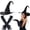 Black, variant on Offaod Women's Witch Hat & Long Gloves Set - Foldable Halloween Costume Accessories, Gothic Spooky Party Outfit