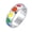 Silver, variant on Stainless Steel Rainbow Heart Pride Ring for Men Women, Colorful Enamel LGBT Equality Wide Band, Comfort Fit Love Statement Jewelry Gift Silver Size 6