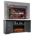 thumbnail image 7 of T4TREAM Farmhouse 70" Fireplace TV Stand for TVs up to 80", Highboy Entertainment Center with 30" Electric Fireplace, Black, 7 of 7