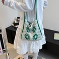 thumbnail image 5 of Hsqqdc Woven Flower Shoulder Bag, Large Capacity Knitted Hollow Tote for Summer Beach, 5 of 7
