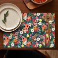 thumbnail image 4 of Pioneer Flower Floral Print Pattern Summer Placemats Table Placemats Set Of 6-Linen Kitchen Washable Placemats Table Mats 12x18 Inch Non-Slip Heat Resistant, 4 of 5