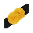 thumbnail image 2 of INSPIRE CHIC Women's Elastic Wide Waist Belt, Large Double-Flower Stretchy Corset Sweet Elegant Casual for Dress 68x6cm/26.8x2.4 inches(LxW) Yellow-Orange, 2 of 6