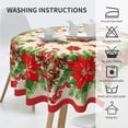 thumbnail image 4 of Christmas Round Tablecloth Washable Reusable Decoration 60 Inch Table Cover for Kitchen Party, 4 of 5