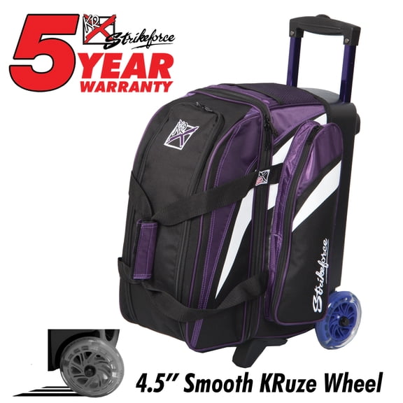 Cruiser Double Roller Bowling Bag - Purple/White/Black