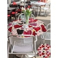 thumbnail image 4 of Outdoor Tablecloth with Umbrella Hole and Zipper, Romantic Love Round Table Cloth 54 Inch Waterproof Tablecloth, Valentine's Day Stars Heart Cartoons Beige Picnic Table Cover for Patio Camping, 4 of 7