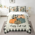 thumbnail image 2 of Feelyou Happy Fall Yall Bedding Comforter Set 7-Piece, Black Grey Buffalo King Bedding Sets, Autumn Harvest Pumpkin Bed Sheets, Breathable Home Decor, 2 of 7