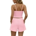 thumbnail image 5 of Kilaqueen Womens Summer 2 Piece Outfits Sleeveless Ribbed Knit Slim Fit Crop Top and High Waisted Shorts Matching Workout Sets Tracksuits, 5 of 7
