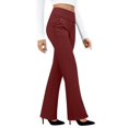 thumbnail image 4 of JUUNthy Womens Dress Pants, Straight Leg Flat Front Stretchy High Waist Business Works Trousers with Pockets Dark Blue L, 4 of 11