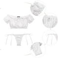 thumbnail image 3 of Avidlove Lingerie Set Self Tie Top and Panty Set Ruffle Lingerie Set Mesh Babydoll Chemise White XL, 3 of 4