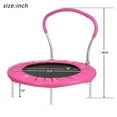 thumbnail image 3 of 【LuckyNote】36" Pink Mini Trampoline with Handle - 220LBS Capacity, 6-Leg Stable Design, Foam Padded Frame, Indoor/Outdoor Use (10-Min Fast Assembly), 3 of 6