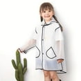 thumbnail image 6 of Rain Poncho Kids Girls Boys Cute Cartoon Baby Transparent Fashion Wrapped Eva Rainy Day Outdoor Convenient Durable Lightweight Black Rain Coat Sizes S, 6 of 7