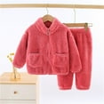 thumbnail image 5 of Coerni Kids Sweatsuits Outfit Baby Girl Clothes Toddler 2024 Fall Winter Outfits Full Zip Fleece Coat Plush Pants Set, 5 of 7