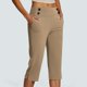 thumbnail image 1 of MKLEKYY Leggings Capris elásticos de cintura alta para mujer, para yoga, entrenamiento informal, pantalones capri, leggings rectos cortos, 1 of 5