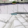 thumbnail image 4 of Marble Contact Paper Marble Wallpaper Glossy Peel and Stick Marble Countertops Contact Paper, for Kitchen Cabinets Bathroom Walls (Jazz White, 23.6*39.3inch), 4 of 8
