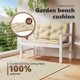 thumbnail image 4 of Cojines de banco VidaXL para interiores y exteriores, tela Oxford beige, 2 unidades, 4 of 9