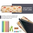 thumbnail image 5 of Haiem Autumn Mushrooms Print Leather Pencil Case Art Supplies Case Zipper Pencil Pouch Stationery Storage Pencil Bag, 5 of 7