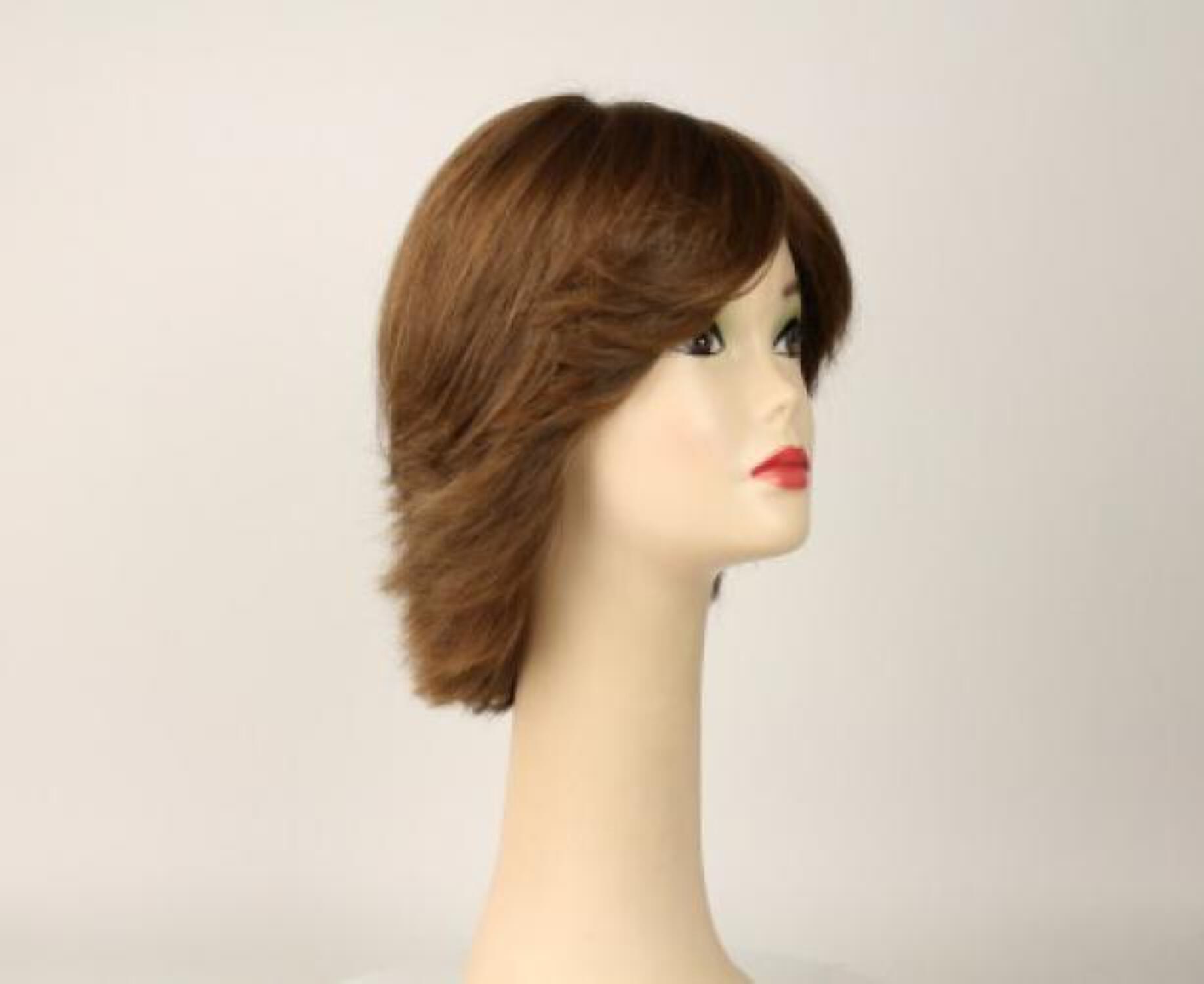 European Human Hair Freeda Wig Shlomit Light Brown With Blonde Highlights Skin Top Size M