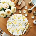 thumbnail image 2 of Yellow Flowers Spring Round 13 Inch Placemats Set of 2, Elegant Farmhouse Botanical HeatResistant Non Slip Place Mats for Dining Table, Wipeable Braided Kitchen Table Mats for Housewarming, 2 of 9