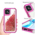 thumbnail image 3 of CoverON Apple iPhone 12 Case / iPhone 12 Pro Case (6.1"), Liquid Glitter Military Grade Heavy Duty Full Body Clear Bling Quicksand Phone Cover, Hot Pink, 3 of 8