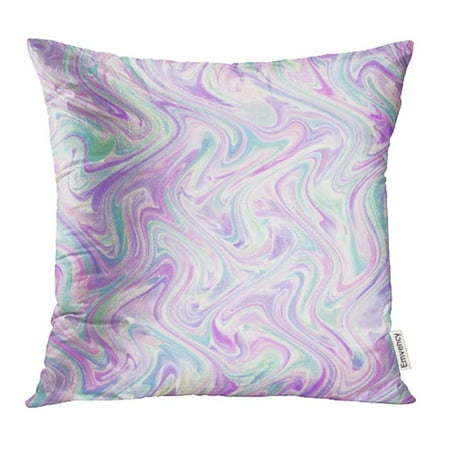 Green Silk Pillow - YWOTA Colorful Abstract Watercolor Marble Silk White Pink Lilac Purple Lavender Mint Green Pillow Cases Cushion Cover 16x16 inch