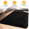 thumbnail image 2 of Tripumer 1 Pc Shaggy Furry Runner Rug 2 x 6 feet Soft Bedside Carpet for Dorm Living Room Hallways Black, 2 of 7