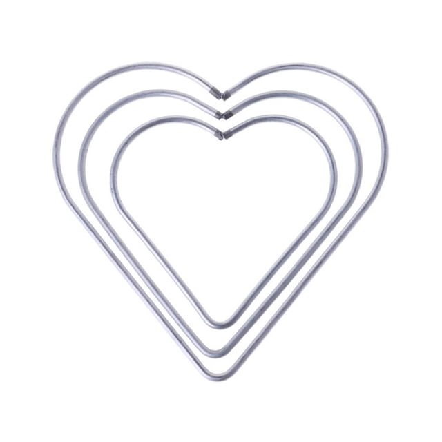 LEEYNEER Metal Ring 3 Size Metal Dreamcatcher Rings Hoops DIY Craft Heart Shape Hoops 8/10/12