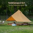 thumbnail image 2 of Cotton Canvas Bell Tent with Stove Jack, 13.1ft/4m Yurt for Family Glamping Camping, 4 Season Tent with  Floor, 2 of 9