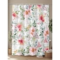 thumbnail image 4 of Fsddascl Pink Floral Shower Curtain Set - 36" x 78" Washable Bathtub Curtain with 12 Hooks, Spring Pastoral Botanical Leaves Wooden Waterproof Fabric Stall Shower Curtains for Bathroom/Bathtub, 4 of 6