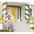 thumbnail image 2 of AMHNF Hello Spring Floral Garden Flag 12x18 Vertical Double Sided Colorful Flowers Summer Farmhouse Holiday Outside Decorations Burlap Yard Flag, 2 of 5