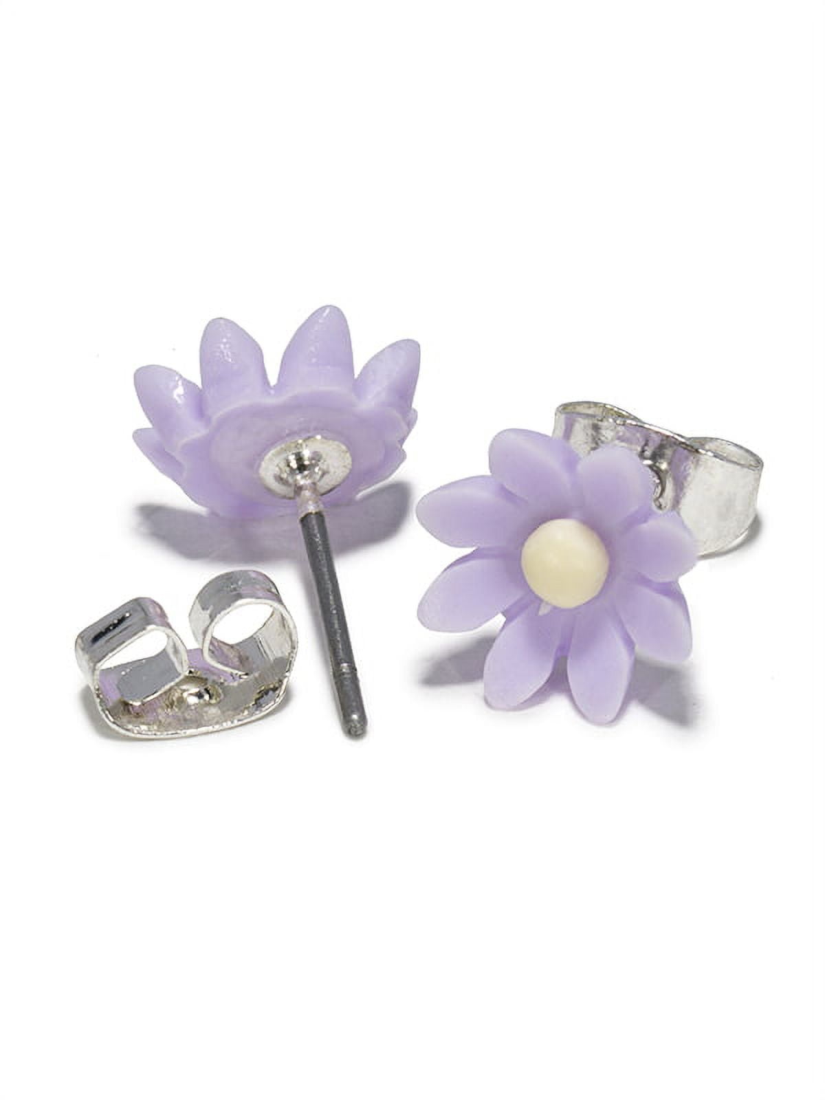 Claire's Girls Silver Flower Stud Earrings Set, 8 Pairs Teen