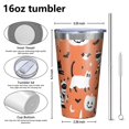 thumbnail image 4 of 16oz Tumblers Halloween Cat Pattern Stainless Steel Vacuum Insulated Double Wall Travel Tumbler Cups Mug with Lid and Straw,Cleaning Brush for Coffee,Tea, 4 of 4