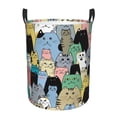 thumbnail image 6 of Picia Different Cats Large Laundry Basket, Waterproof, Freestanding Laundry Hamper, Collapsible Tall Clothes Hamper with Extended Handles-Small, 6 of 8