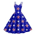 thumbnail image 4 of SAATLERI July 4th Dresses for Women American Flag Spaghetti Strap Independence Day Dresses A Line Sleeveless Summer Party Punk Dress, 4 of 5