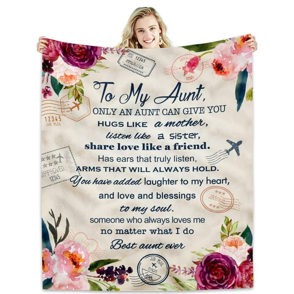 LHSHID To My Aunt Gifts for Aunt from Nephew Niece Aunt Gifts from Niece Aunt Birthday Gift Christmas fleece blanket 30x40in