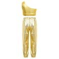 thumbnail image 2 of TiaoBug Kids Girls Jazz Hip Hop Dance Outfits Sequins Crop Top with Pants Cheerleading Dancewear Gold 10, 2 of 5