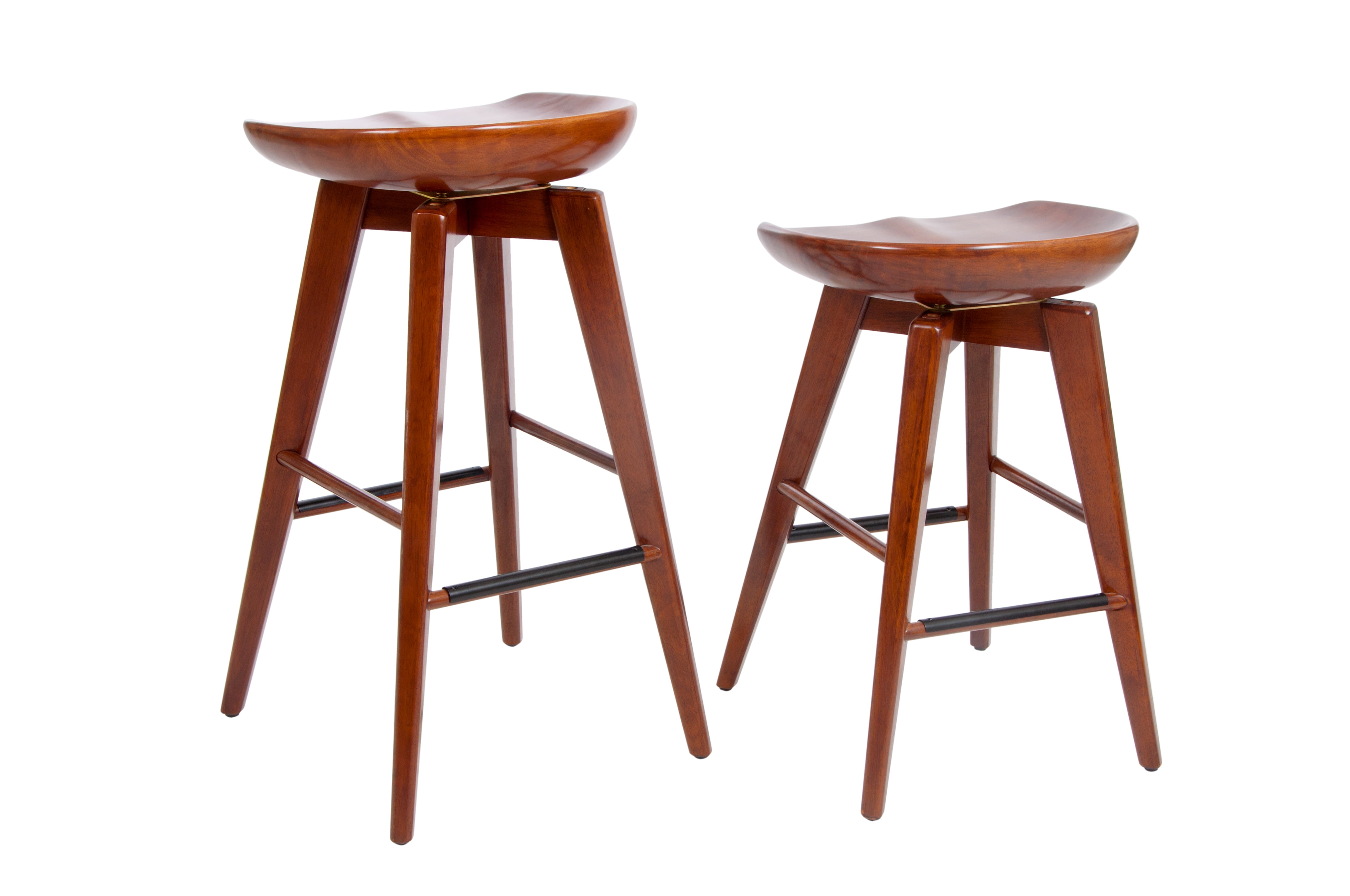 Boraam Bali 29" Backless Swivel Bar Stool, Walnut