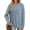 Blue, variant on Long Sleeve Shirts for Women Dressy Casual Tunic Tops Crewneck Side Split Lightweight Pullover Sweaters