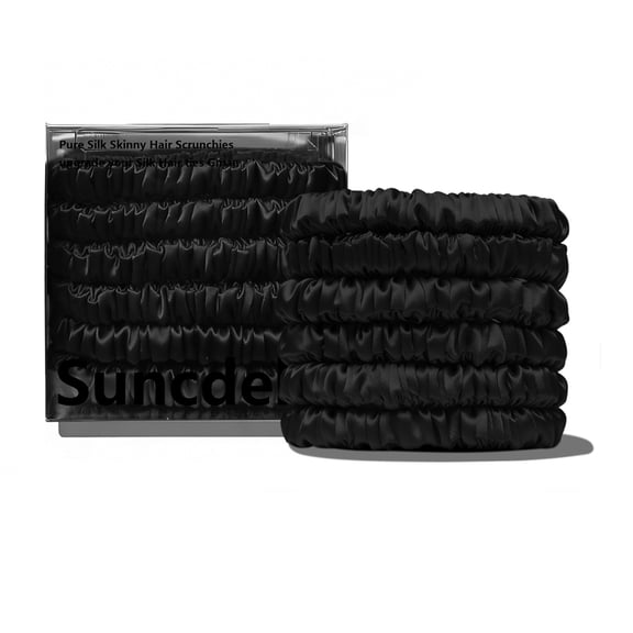 100% Silk Hair Scrunchies - High Ponytail Holders that Protect Hair, No Crease & Hair-Friendly Elastic Bands
