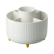 Desk Pencil Pen Holder 360° Rotating Pencil Organizers for Desk Storage Stationery Supplies Organizer Pencil Cup - White