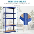 thumbnail image 4 of Costway 3PCS 72'' Heavy Duty Storage Shelf Steel Metal Garage Rack 5 Level Adjustable Blue, 4 of 10