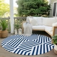 thumbnail image 6 of Addison Rugs Chantille Indoor/Outdoor Transitional Geometric Navy Washable Round Rug, 8' x 8', 6 of 6