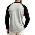 thumbnail image 5 of GrmtClth Men's Shirts Color Block Raglan Long Sleeve Classic Baseball Moisture Wicking Fitness Casual Tops Light Gray 3XL, 5 of 5