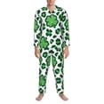 thumbnail image 4 of Bingfone Men'S Pajama Set 2 Piece Loungewear Pjs, Long Sleeve With Pajama Pants-Leopard Print St. Patrick'S Day, 4 of 9
