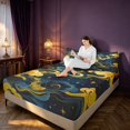 thumbnail image 3 of Homewish Aesthetic Clouds Queen Sheets, Psychedelic Stars Queen Sheet Sets, 4-Piece, 1 Flat Sheet, 1 Fitted Sheet and 2 Pillowcases, 3 of 6