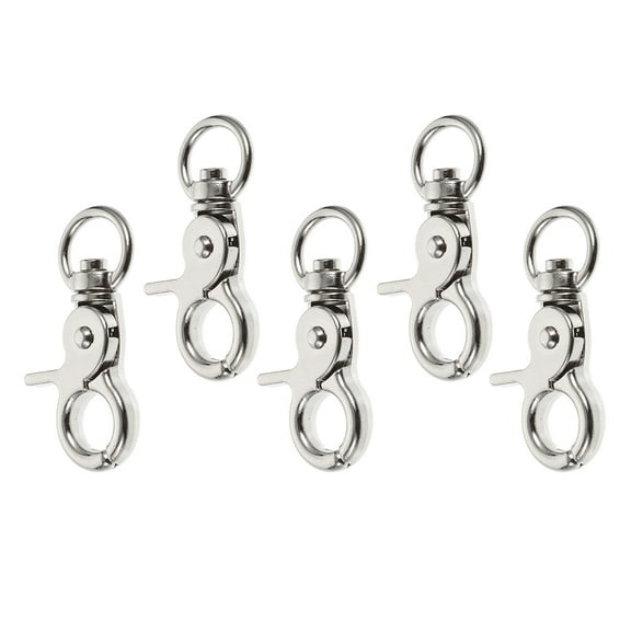 HOMEMAXS 5pcs Stainless Steel Bird Cage Door Lock Buckle Heavy Duty Spring Latch for Parrot Cage Secure Your Birdcage Metal Clips for Small Pet Cage Accessories