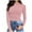 Pink-A, variant on Penkiiy Womens Ribbed Long Sleeve Crewneck Shirts Fitted Sweaters Slim Fit Basic Casual Tops L Black
