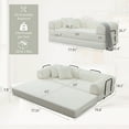thumbnail image 3 of Timbernest Convertible Sleeper Sofa Bed 78" Folding Sofa Bed with 2 Pillows 3-Seat Floor Mattress Sofa for Living Room, No Assembly, White, 3 of 11