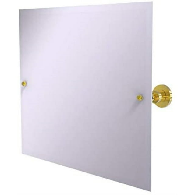 Allied Brass AP-93 Frameless Landscape Rectangular Tilt Beveled Edge Wall Mirror, Polished Brass